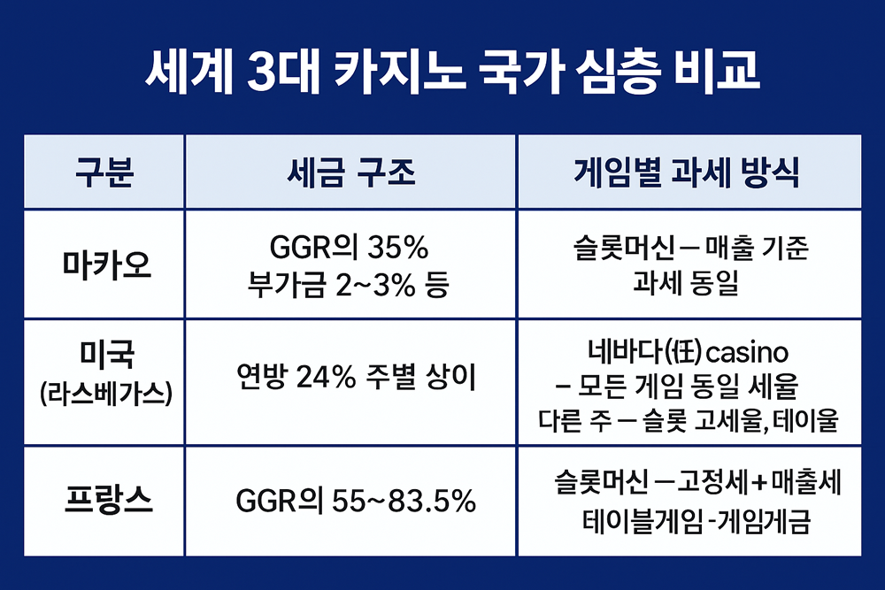 세계 3대 카지노 국가 심층 비교